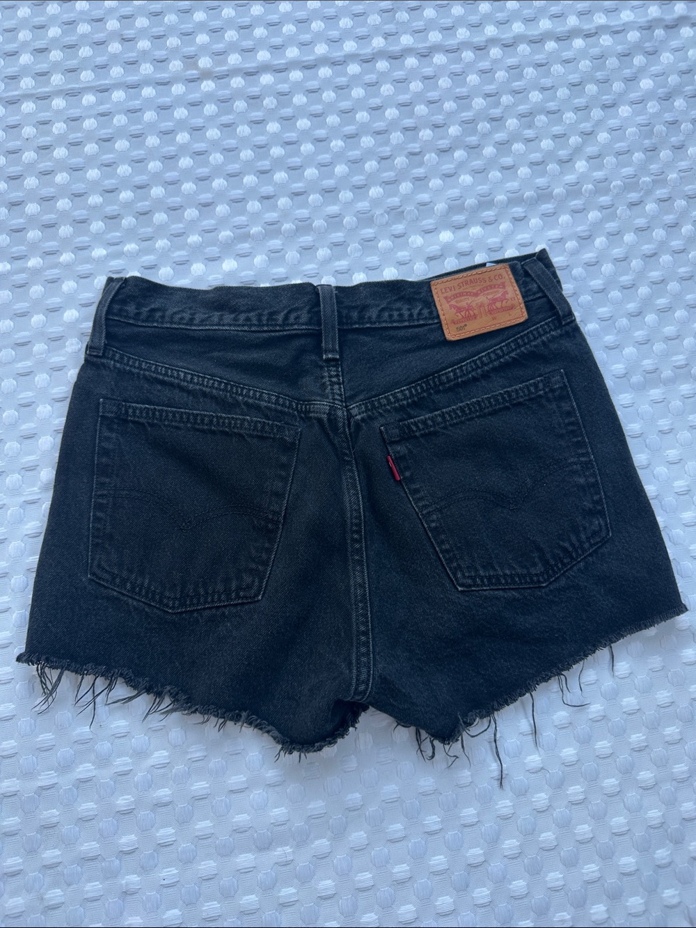 Levi's Black High-Waist Cutoff Denim Shorts Size 27